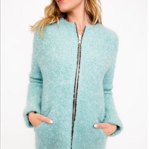 Zara Mohair Cyan Blue Coat